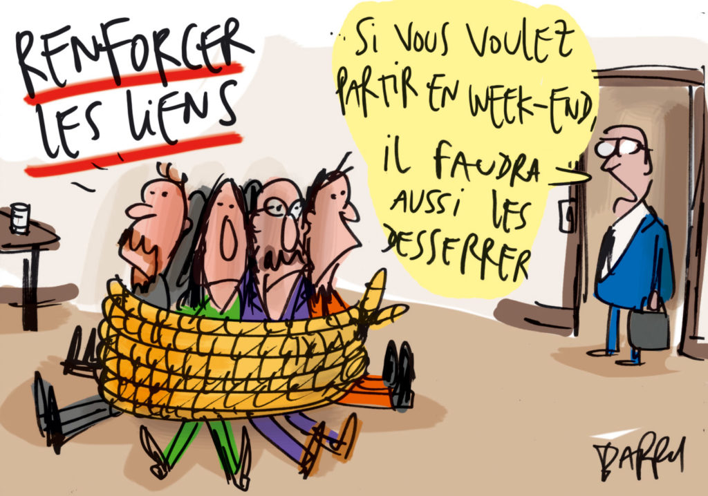 Cohésion d'équipe, team building, article, dessin cohésion d'équipe